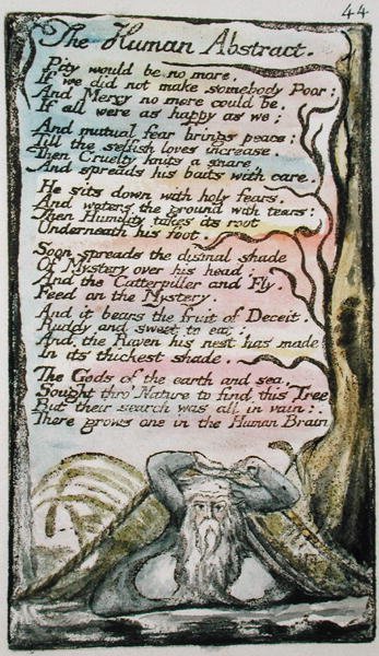 The Human Abstract, plate 44 (Bentley 47) from Songs of Innocence and of Experience (Bentley Copy L) 1789-94 by William Blake